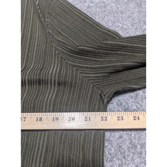 Chico's Flat Back Ribbed Cardigan Sweater Women Size XL Green V Neck Pockets - Picture 9 of 11